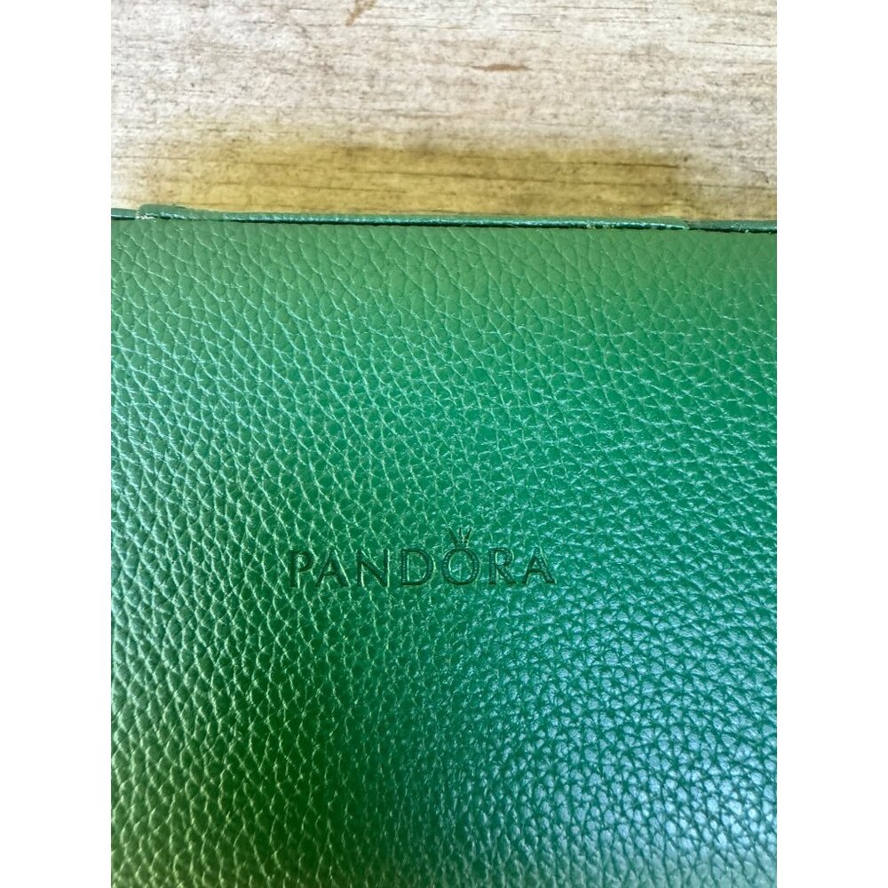 Pandora Limited Edition Green Leather Jewelry Organizer Travel Box No Strap - Picture 2 of 6